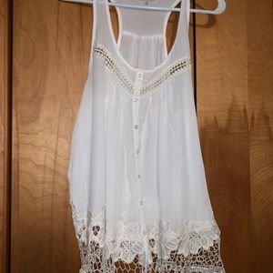 Boutique White Lace Tank Top